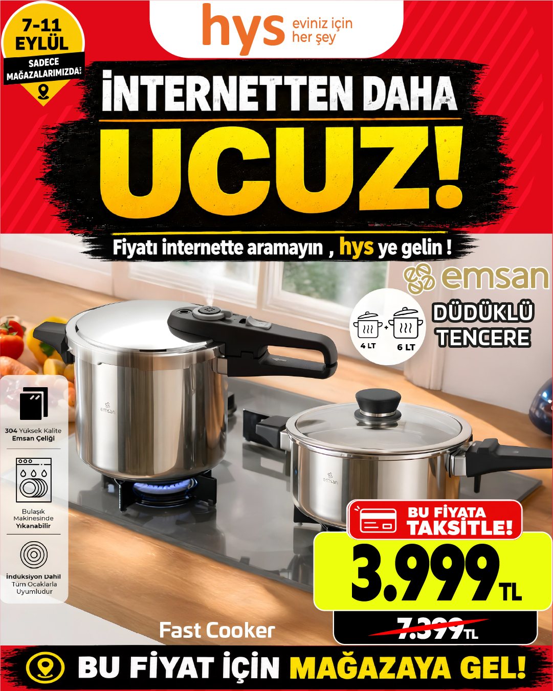 Emsan Fast Cooker Düdüklü Tencere Ürün ana görseli