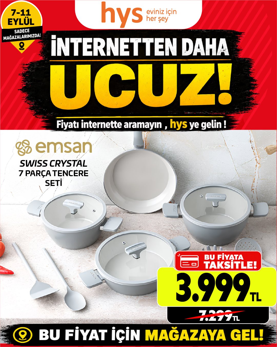 Emsan Swiss Crystal Tencere Seti 7 Parça Ürün ana görseli