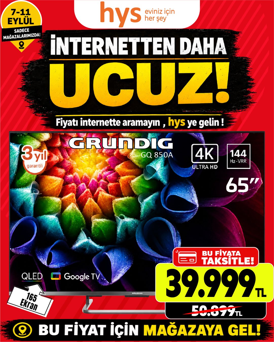 Grundig GQ 850A 65 İnç QLED Google TV