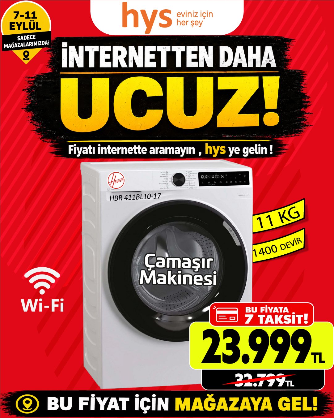 Hoover 11 Kg Çamaşır Makinesi