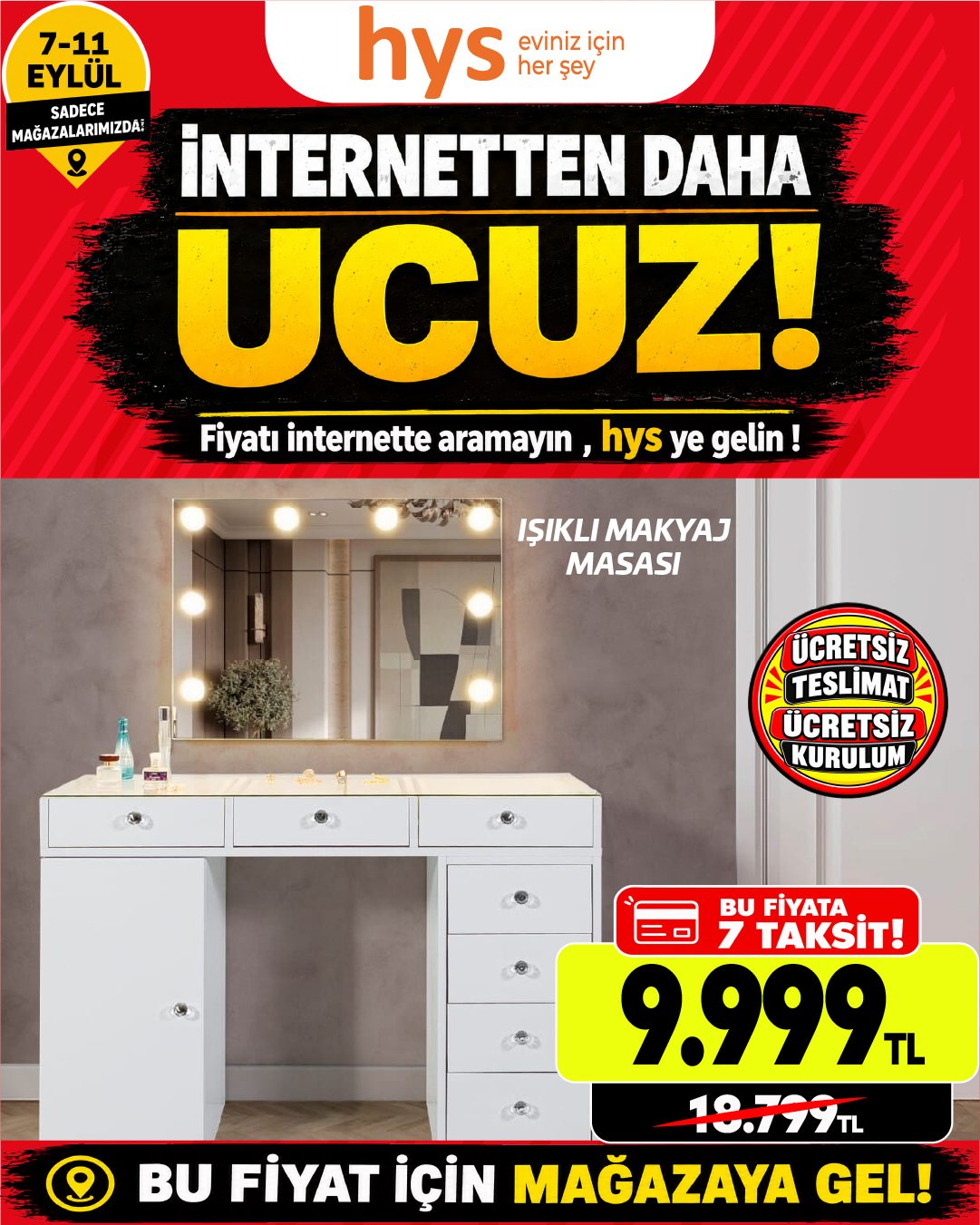 Işıklı Makyaj Masası