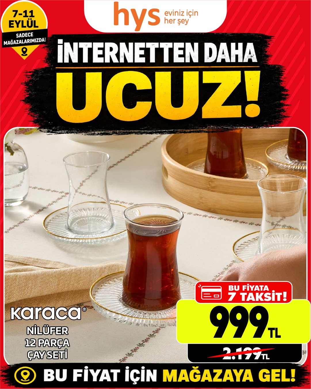Karaca Nilüfer Çay Takımı 12 Parça