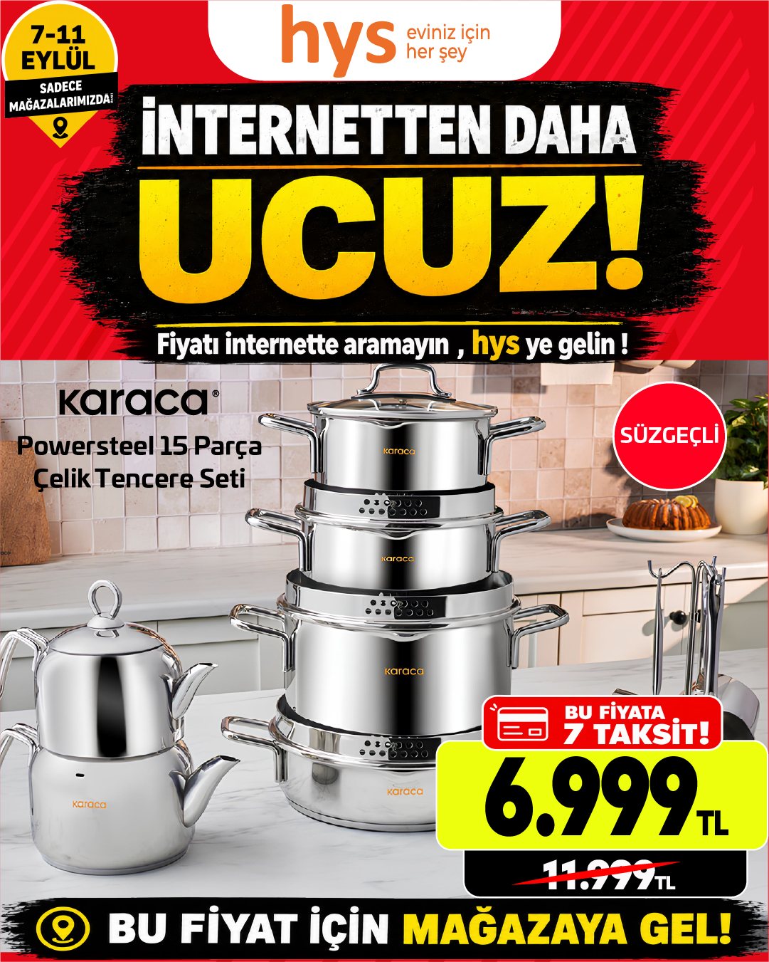 Karaca Powersteel Çelik Tencere Seti 15 Parça Ürün ana görseli