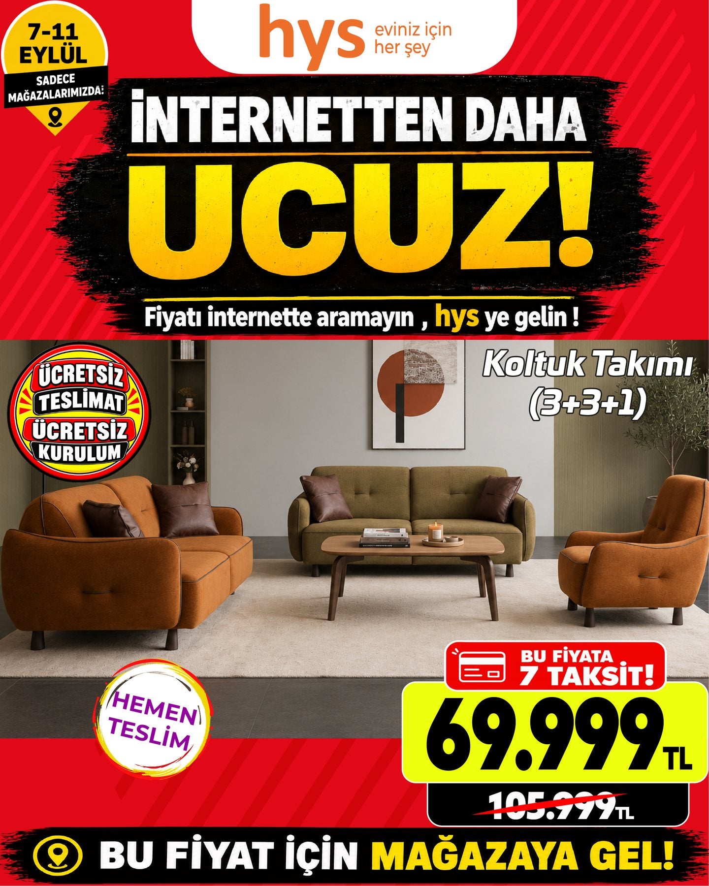 Koltuk Takımı 3+3+1 Model 1 Ürün ana görseli