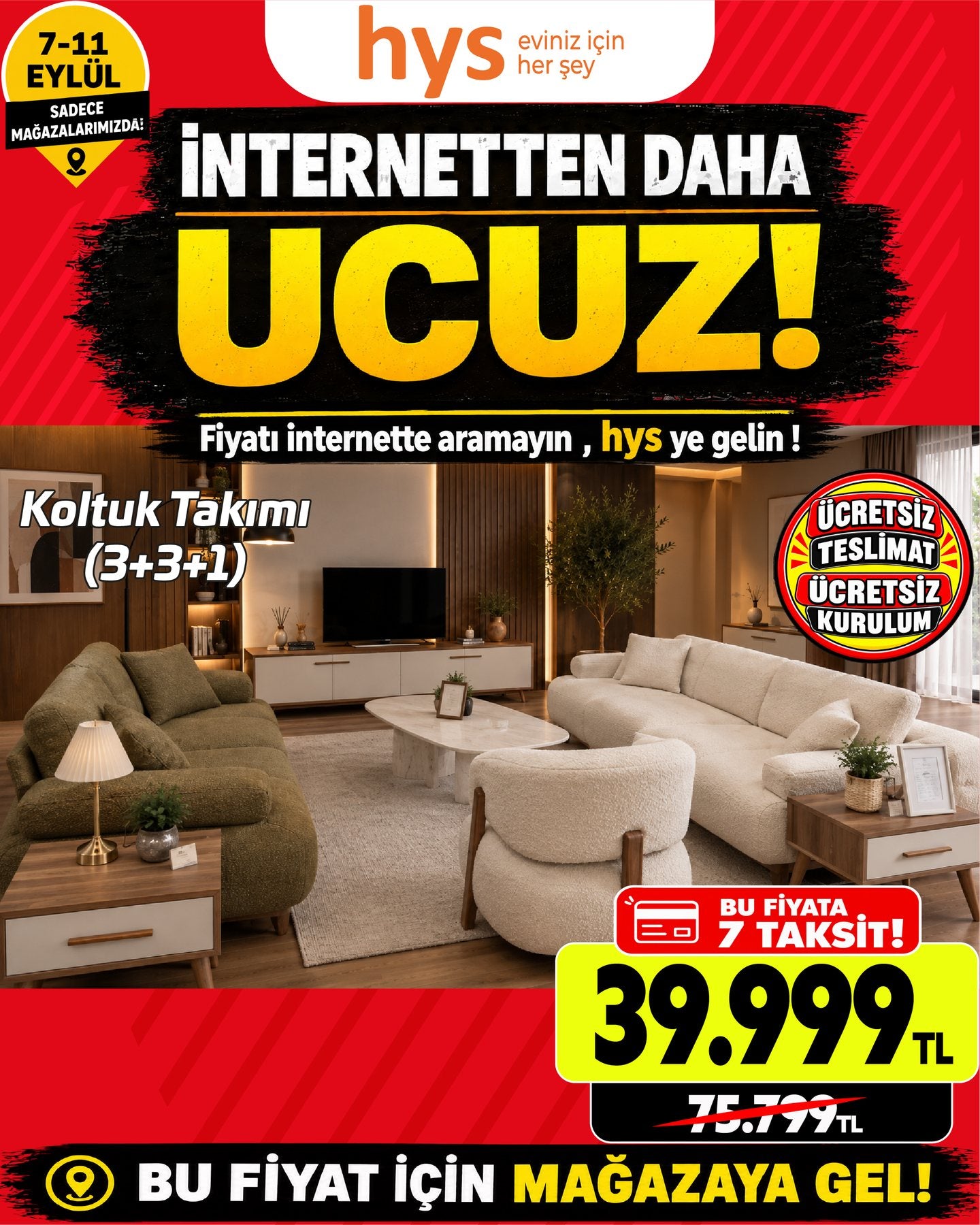 Koltuk Takımı 3+3+1 Model 2 Ürün ana görseli