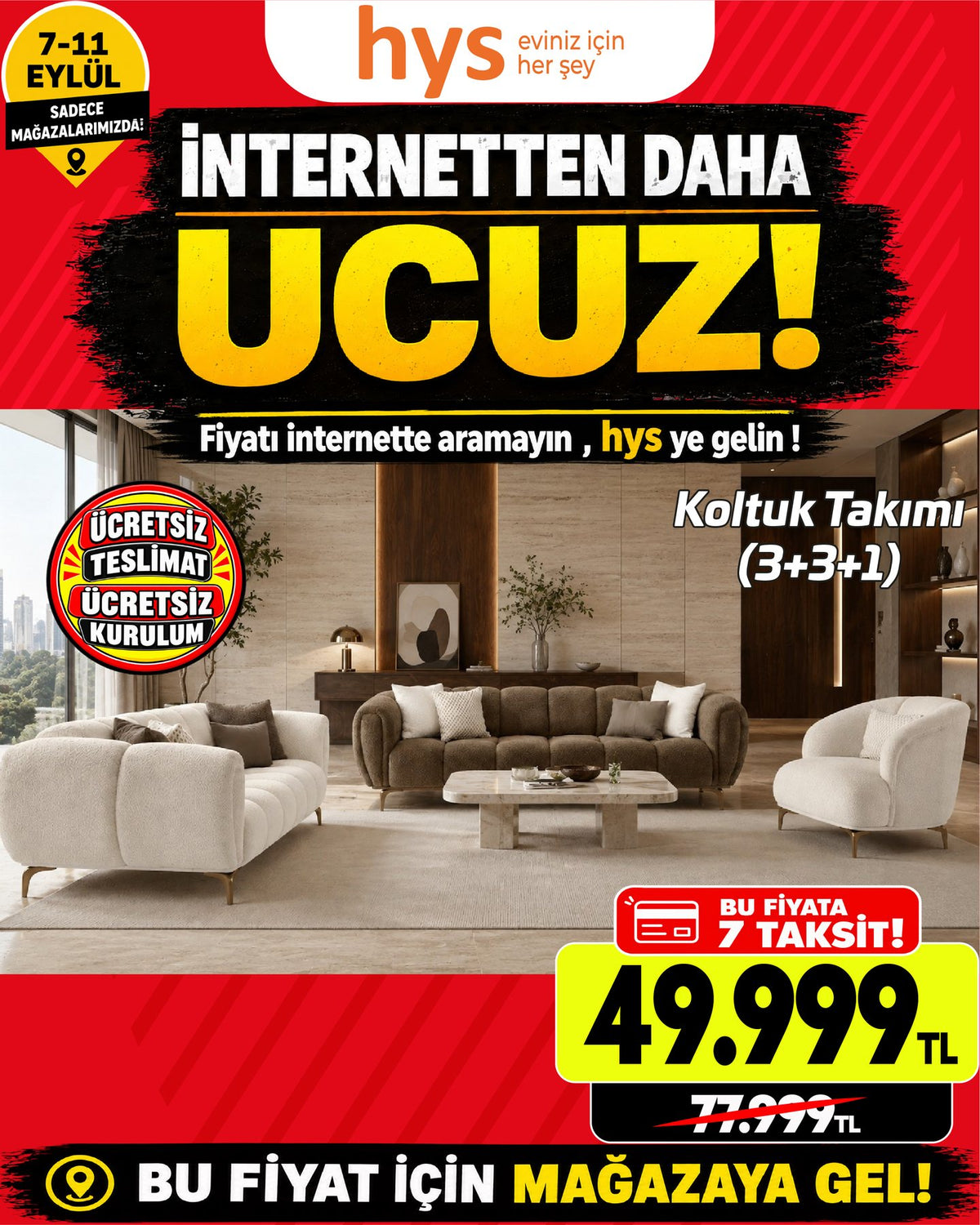Koltuk Takımı 3+3+1 Model 3
