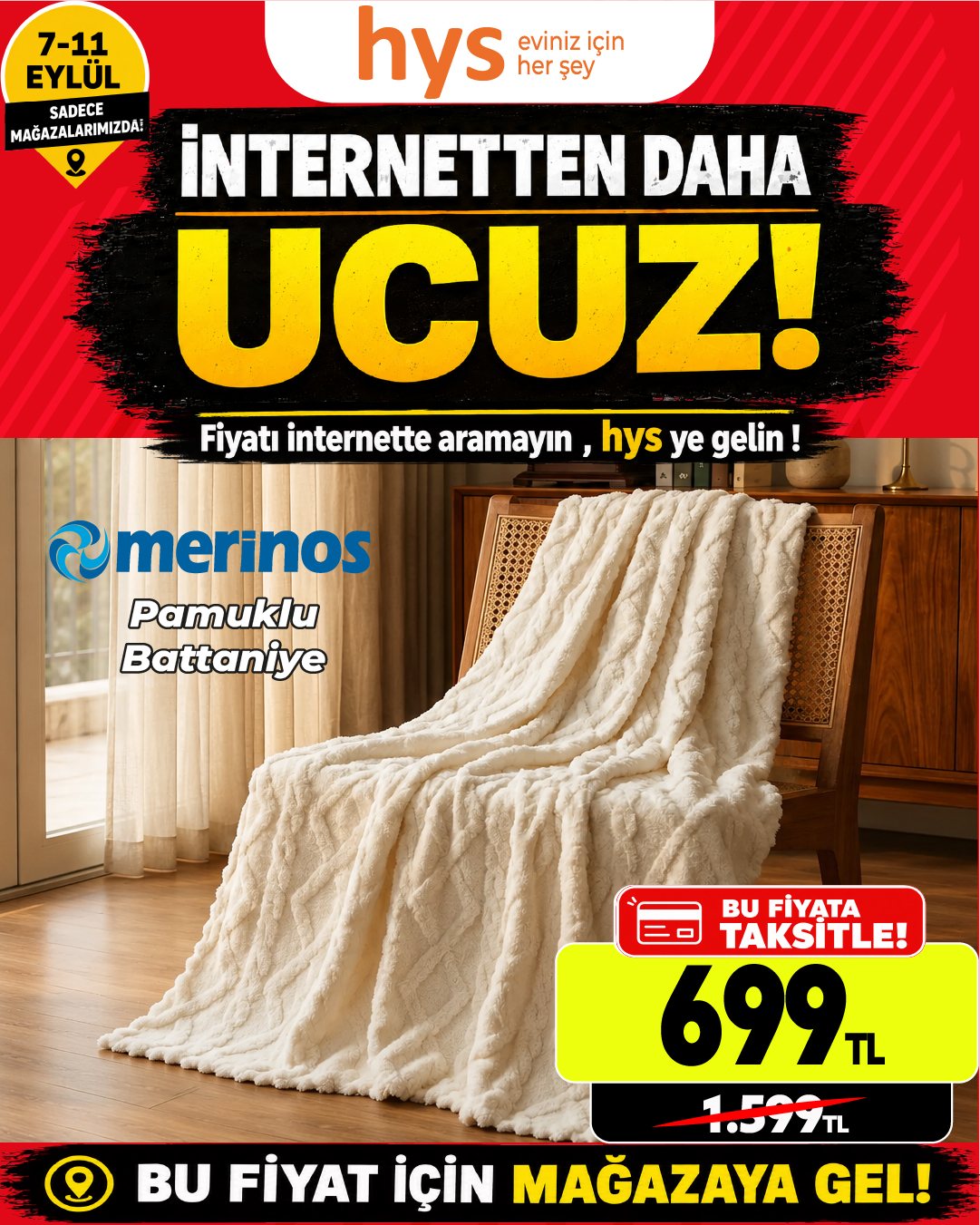 Merinos Pamuklu Battaniye