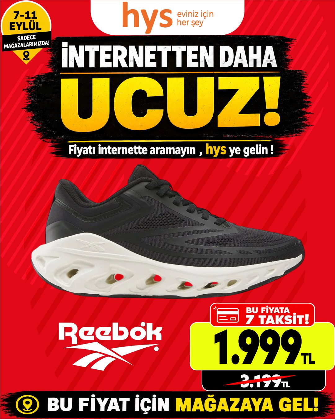 Reebok Siyah Spor Ayakkabı