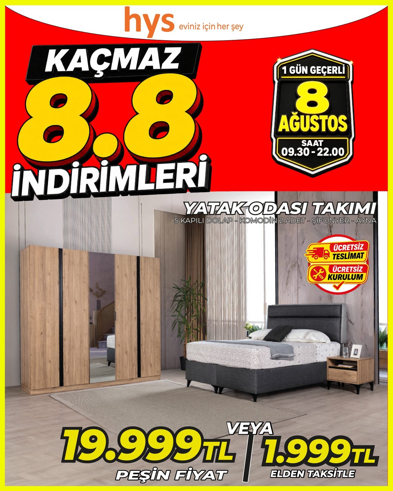 5 Kapaklı Yatak Odası Takımı Ürün ana görseli