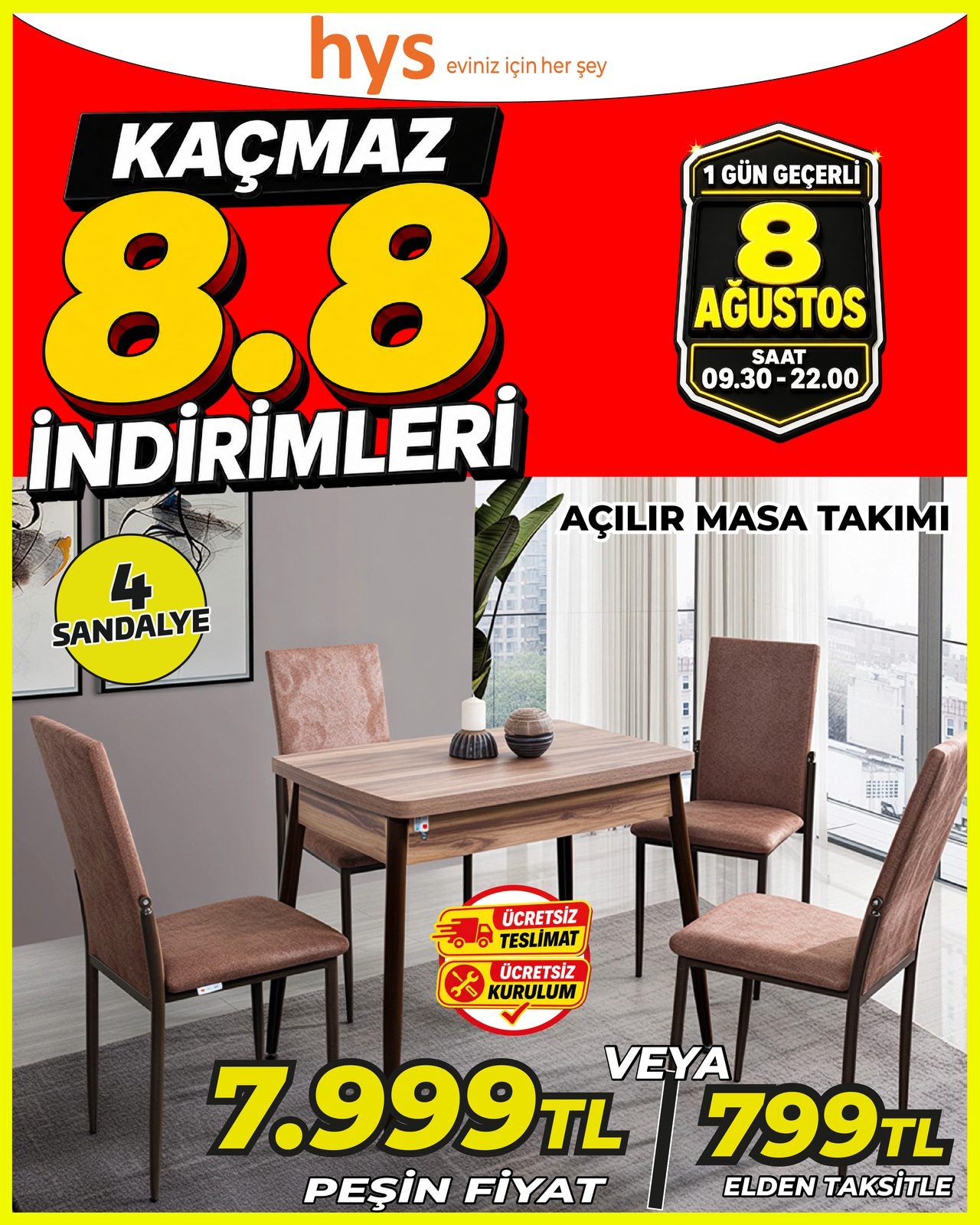 Açılır Masa Takımı Ürün ana görseli