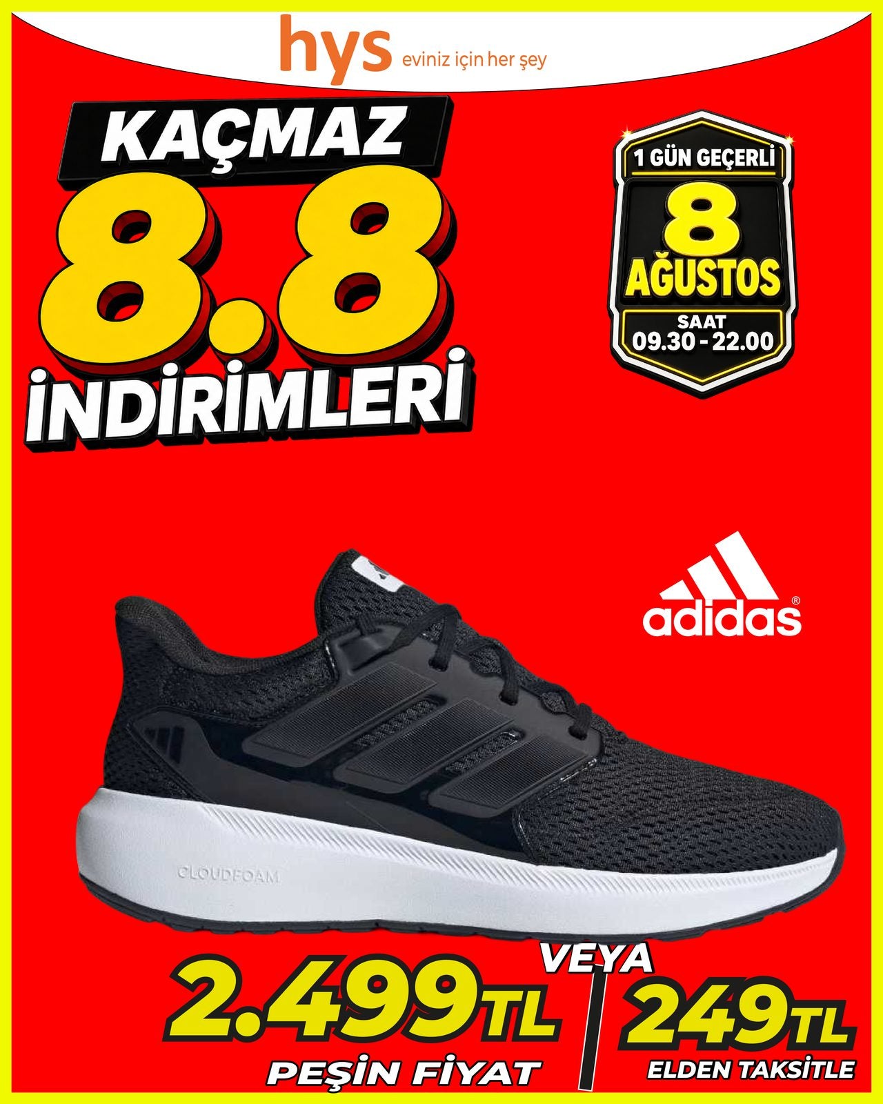 Adidas Siyah Spor Ayakkabı Ürün ana görseli
