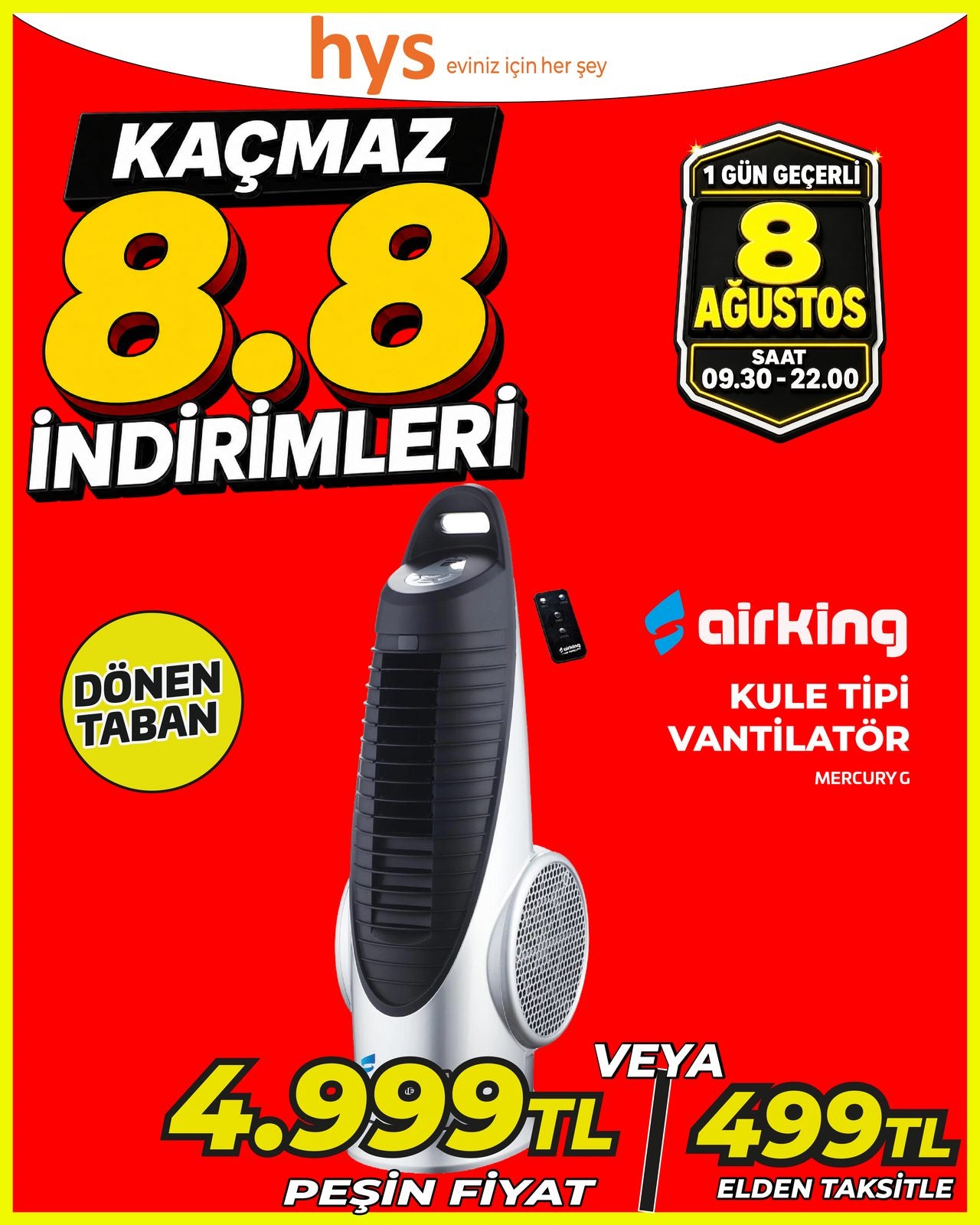 Airking Kule Tipi Vantilatör Ürün ana görseli