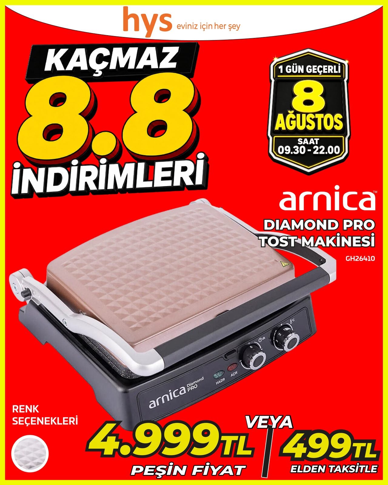 Arnica Diamond Pro Tost Makinesi Ürün ana görseli