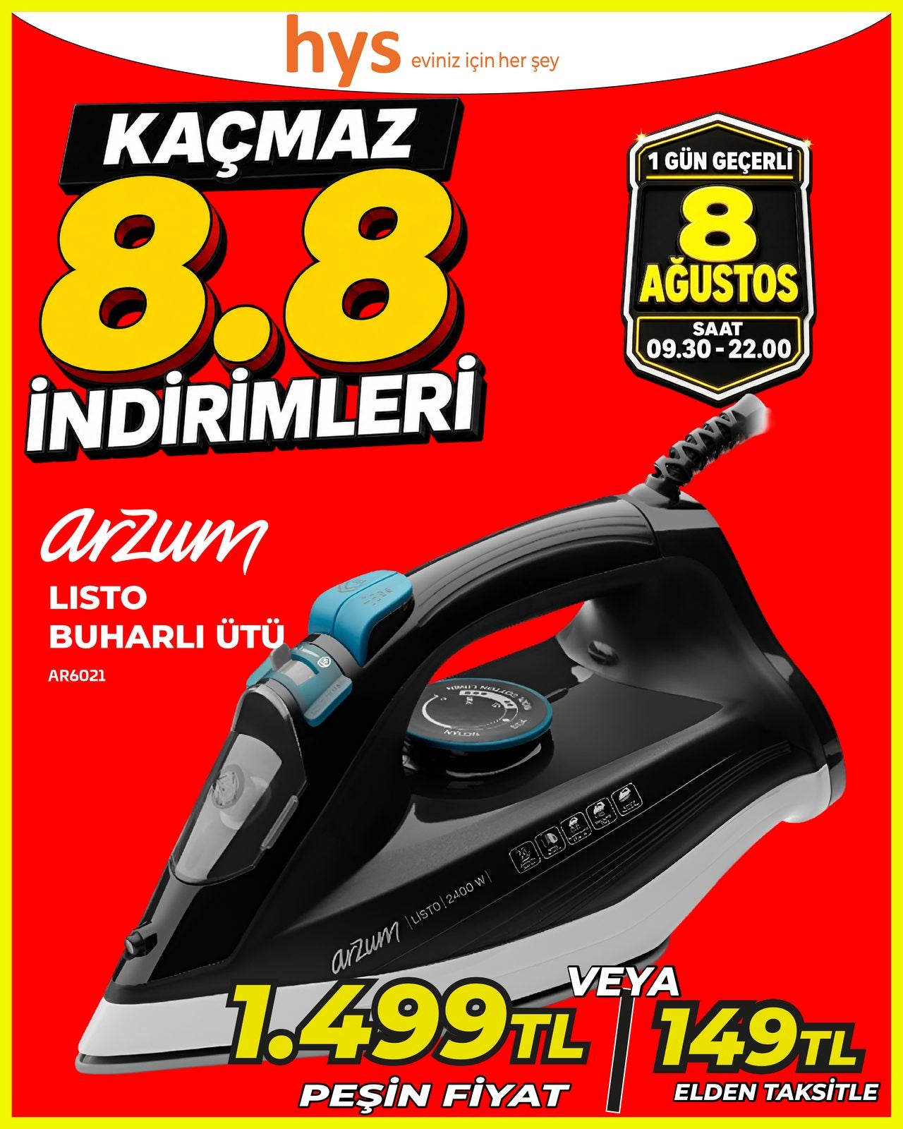 Arzum Listo Buharlı Ütü