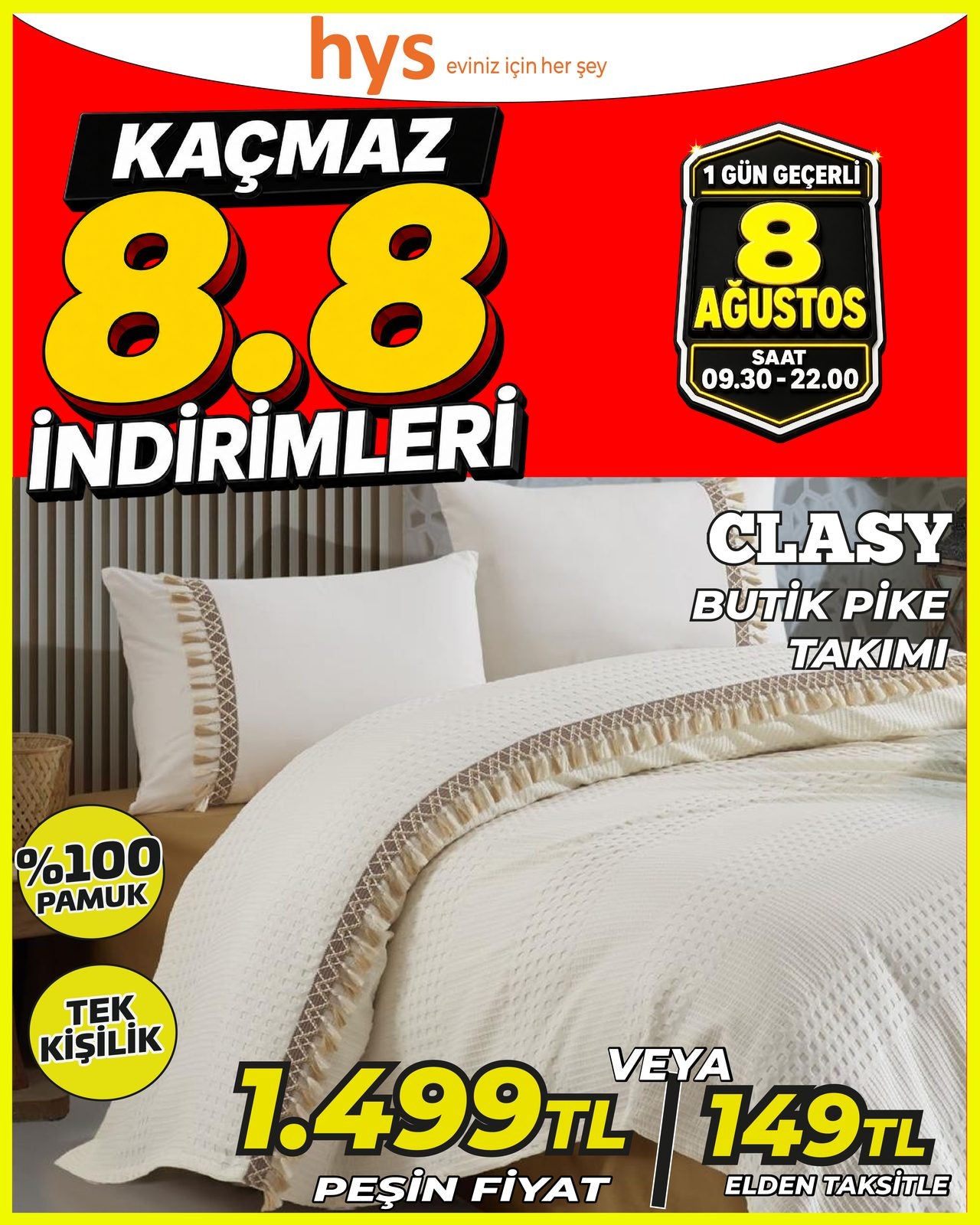 Clasy Butik Tek Kişilik Pike Takımı