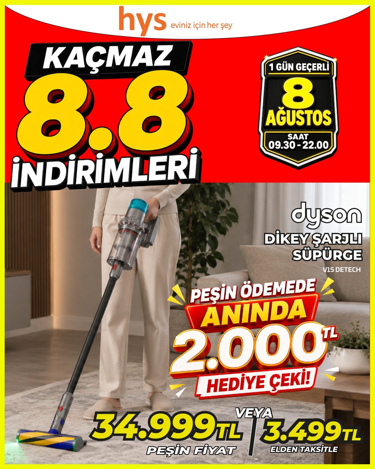 Dyson Dikey Şarjlı Süpürge V15 Detect