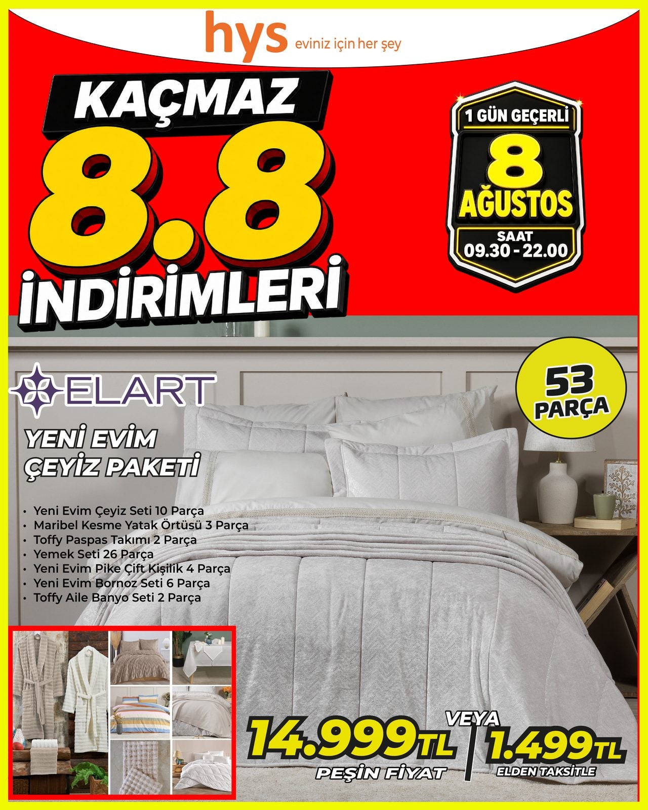 Elart Yeni Evim Çeyiz Paketi 53 Parça Ürün ana görseli
