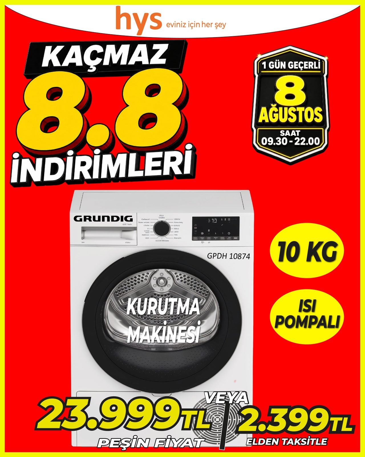 Grundig 10 Kg Kurutma Makinesi Ürün ana görseli