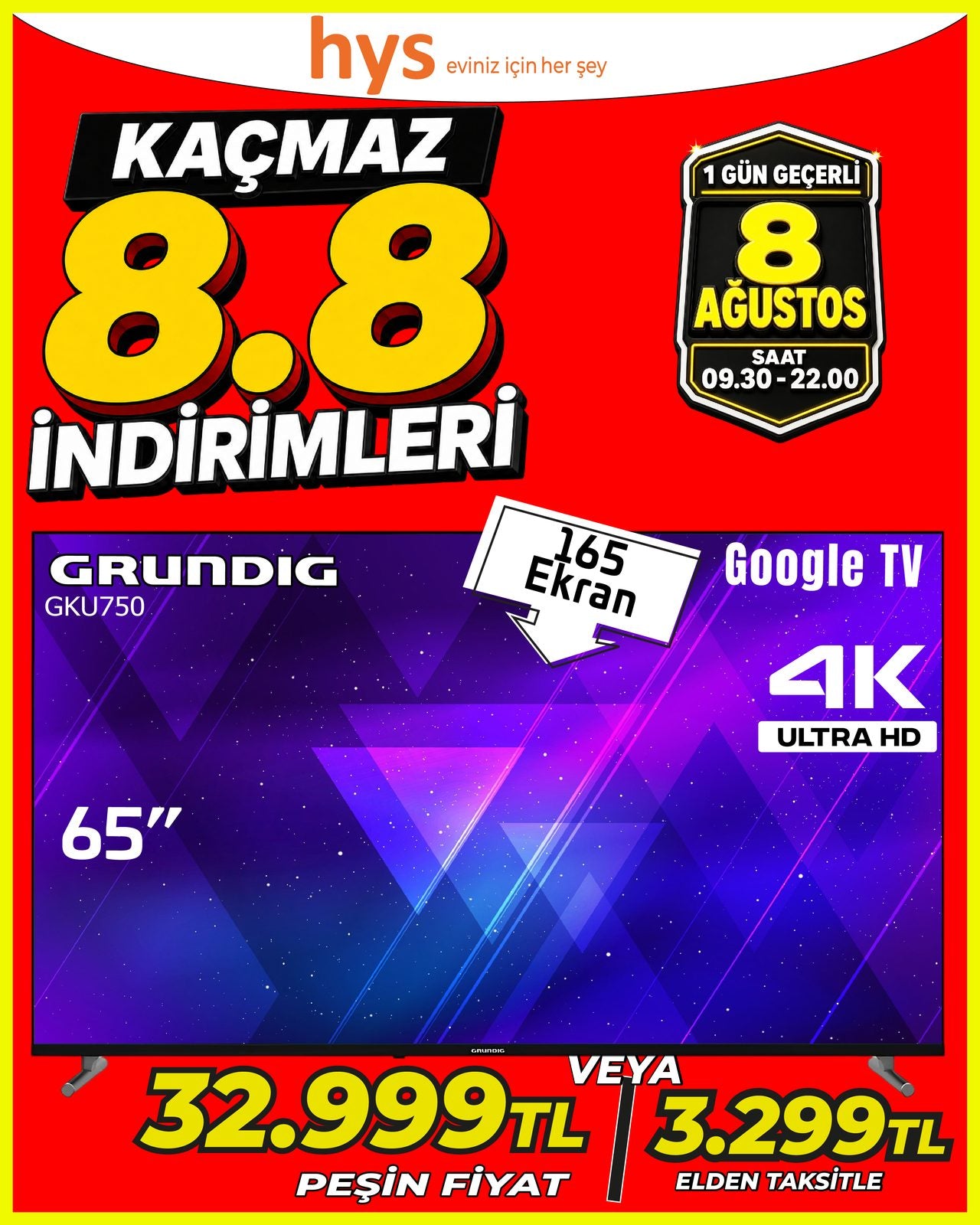 Grundig 65 İnç Google TV Ürün ana görseli