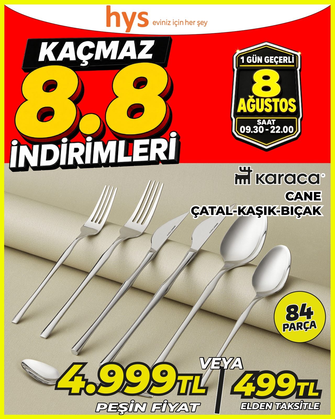 Karaca Cane Çatal Kaşık Bıçak Takımı 84 Parça Ürün ana görseli