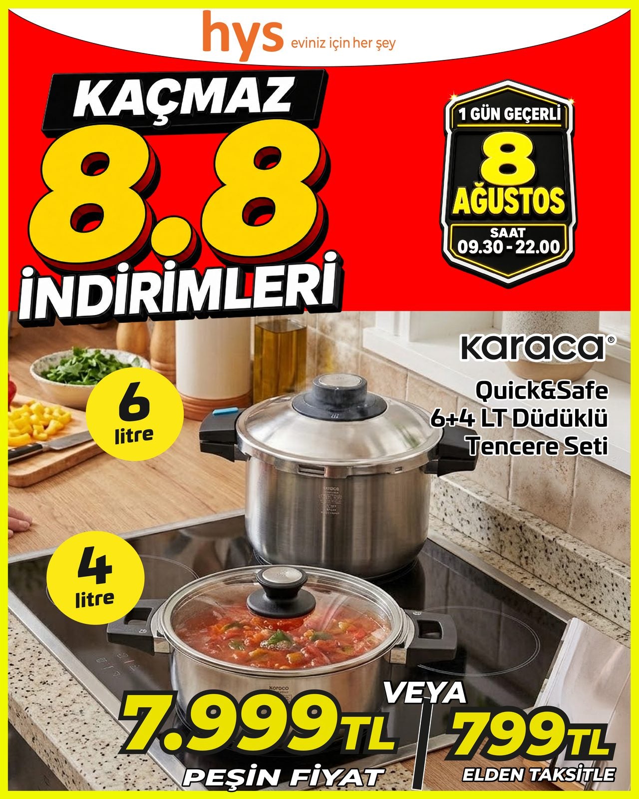 Karaca Quick Safe 6+4 Lt Düdüklü Tencere Seti Ürün ana görseli