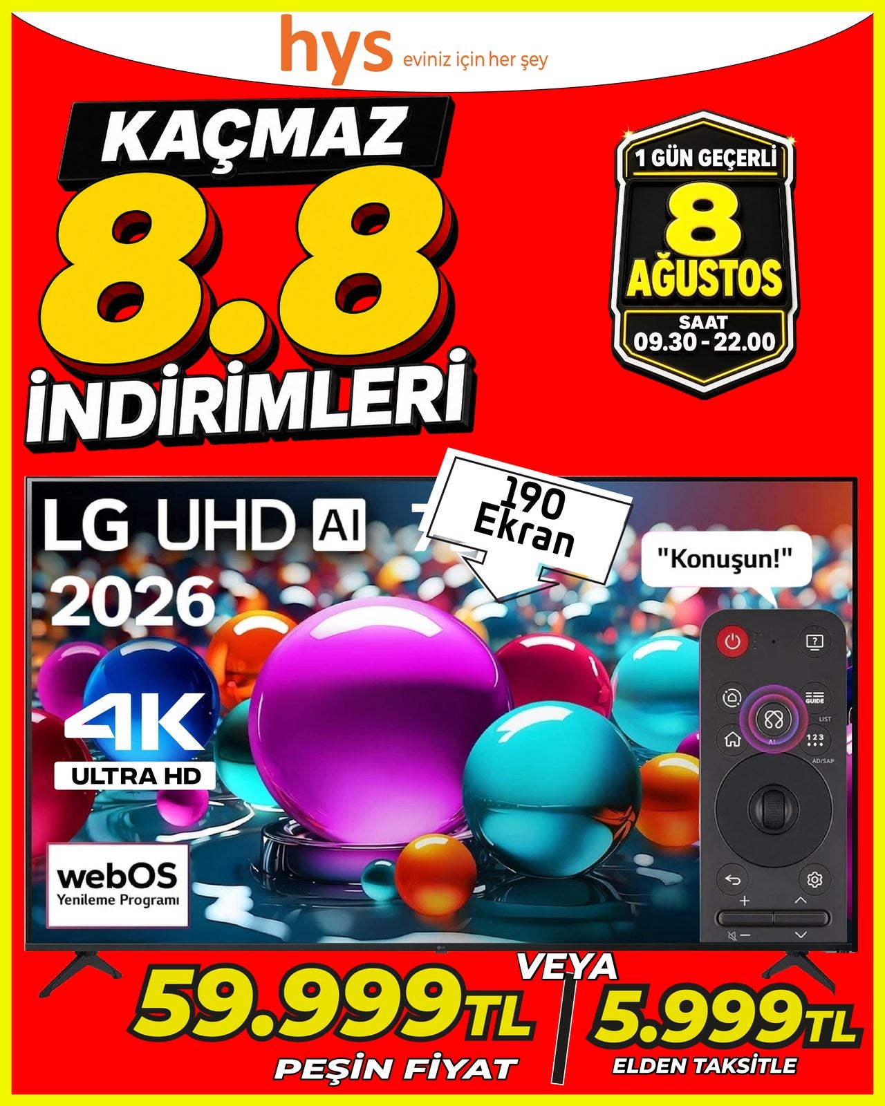 LG UHD AI 2026 75 İnç TV Ürün ana görseli