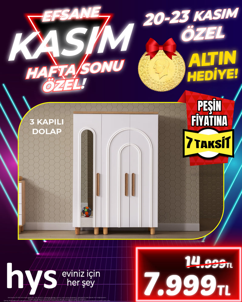 Bolonya Üç Kapılı Dolap