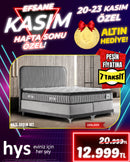 Rival Baza-Başlık-Yatak Seti - Gri, 150x200 cm