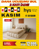 BUBBLE Pofuduk Tasarımlı Modern Lüks Baza ve Başlık Seti (150x200 cm)