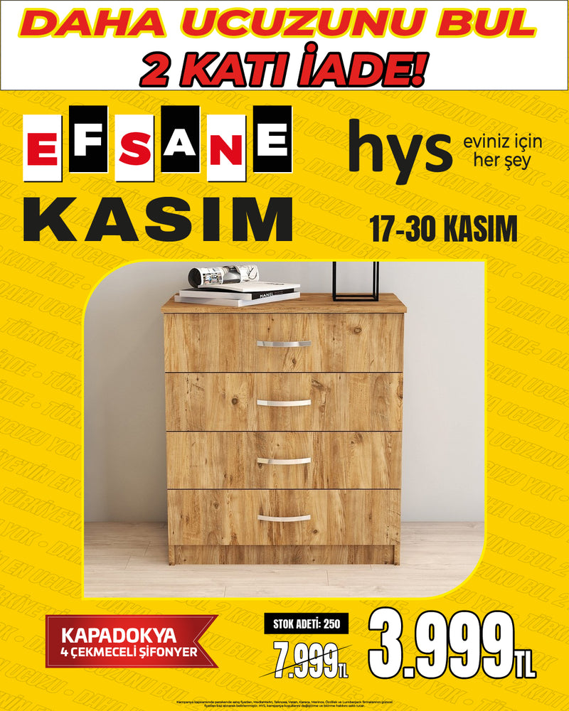 Kapadokya 4 Çekmeceli Şifonyer