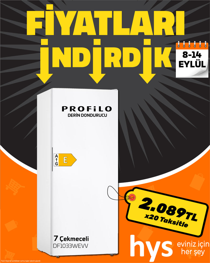 Profilo DF1033WEVV 231 Lt 7 Çekmece Derin Dondurucu E Sınıfı Beyaz