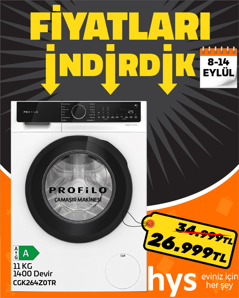 Profilo Çamaşır Makinesi 11 KG 1400 Devir CGK264Z0TR