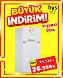 Hoover HODQ4T718EW No-Frost Çift Kapılı Buzdolabı - 467 Litre - Beyaz