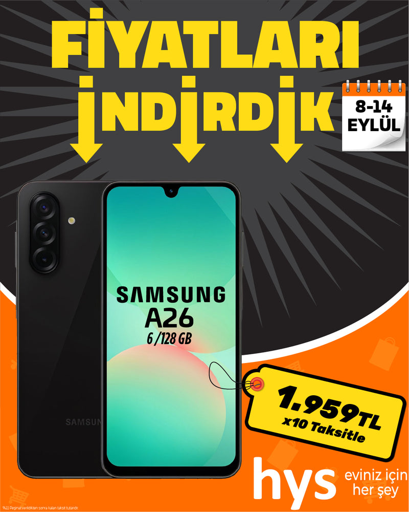 Samsung Galaxy A26 Cep Telefonu 256 GB 8 GB RAM (Siyah)