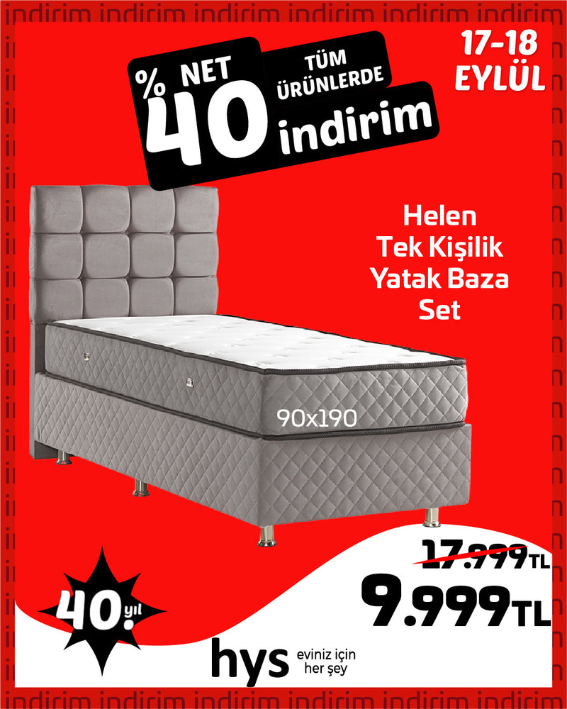 HELEN YATAK BAZA SET 90x190