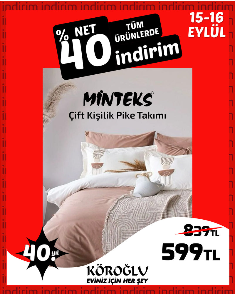 Minteks Çift Kişilik Pike Takımı