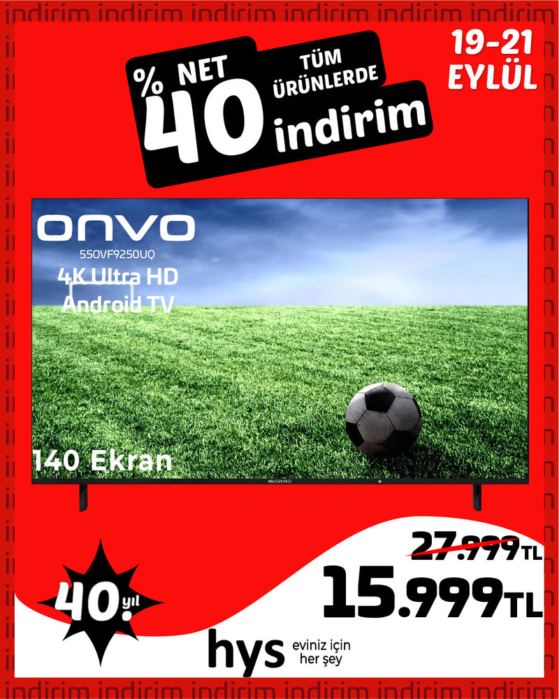 ONVO 4K Ultra HD Android TV 55" 140 Ekran 550VF925OUQ
