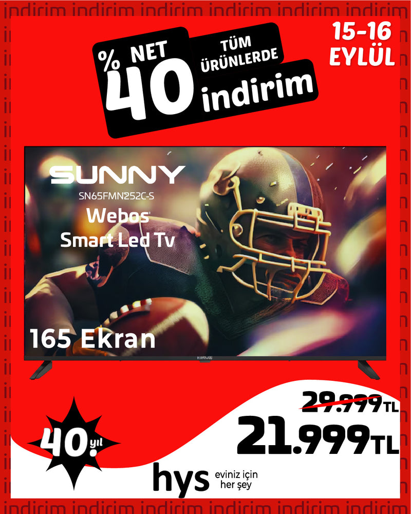 Sunny 65" SN65FMN252C-S 165 Ekran Ekran Webos Frameless Smart Led Tv