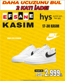 NIKE Klasik Beyaz Siyah Logolu Günlük Erkek Spor Ayakkabısı