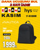 NAUTICA 7587 Modern Tasarım Günlük Sırt Çantası (Siyah)