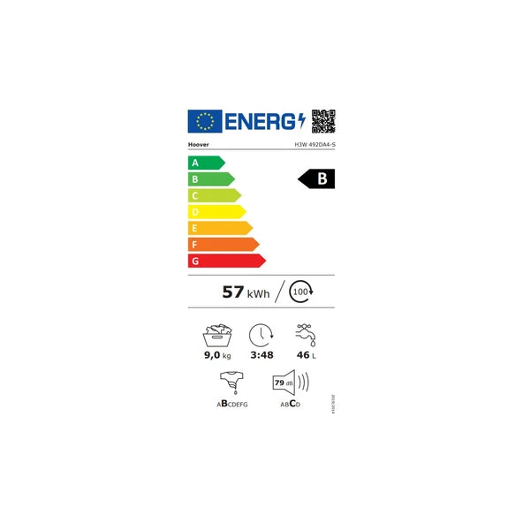 H3W 492DA4-S 9 kg 1400 Devir NFC Bağlantılı Çamaşır Makinesi - Beyaz