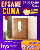 Kapadokya 4 Kapılı Aynalı Dolap