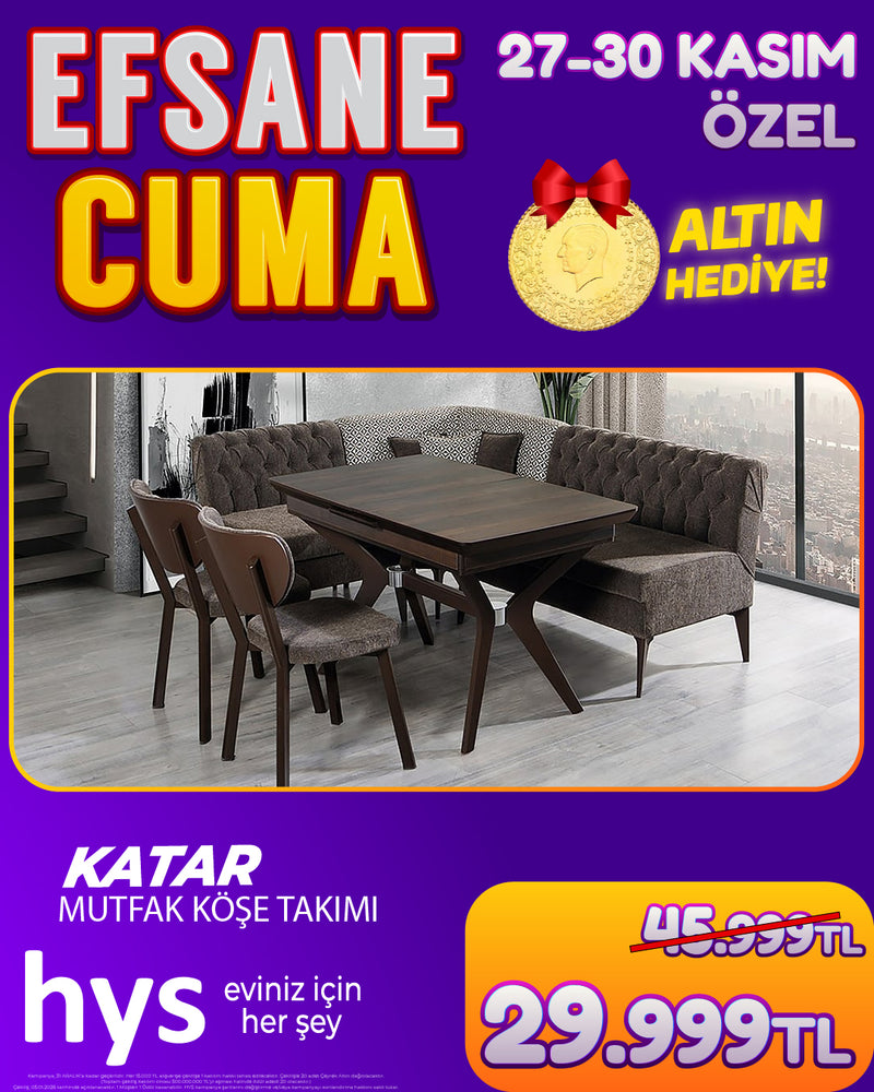 Alwaystar Katar Mutfak Köşe Takımı (Masa-Köşe-2 Sandalye)