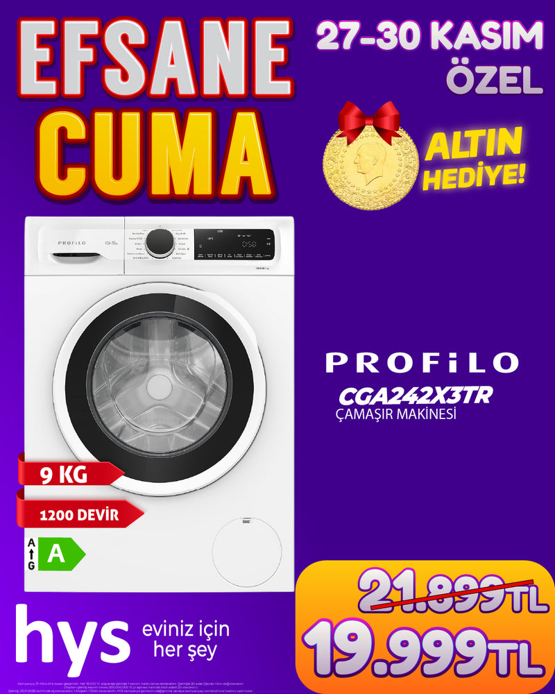 Profilo Çamaşır Makinesi 9KG 1200 Devir CGA242X3TR
