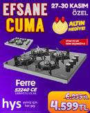 Ferre 1240 / 2240CE Gaz Kesme Emniyetli Doğalgazlı Cam Ocak