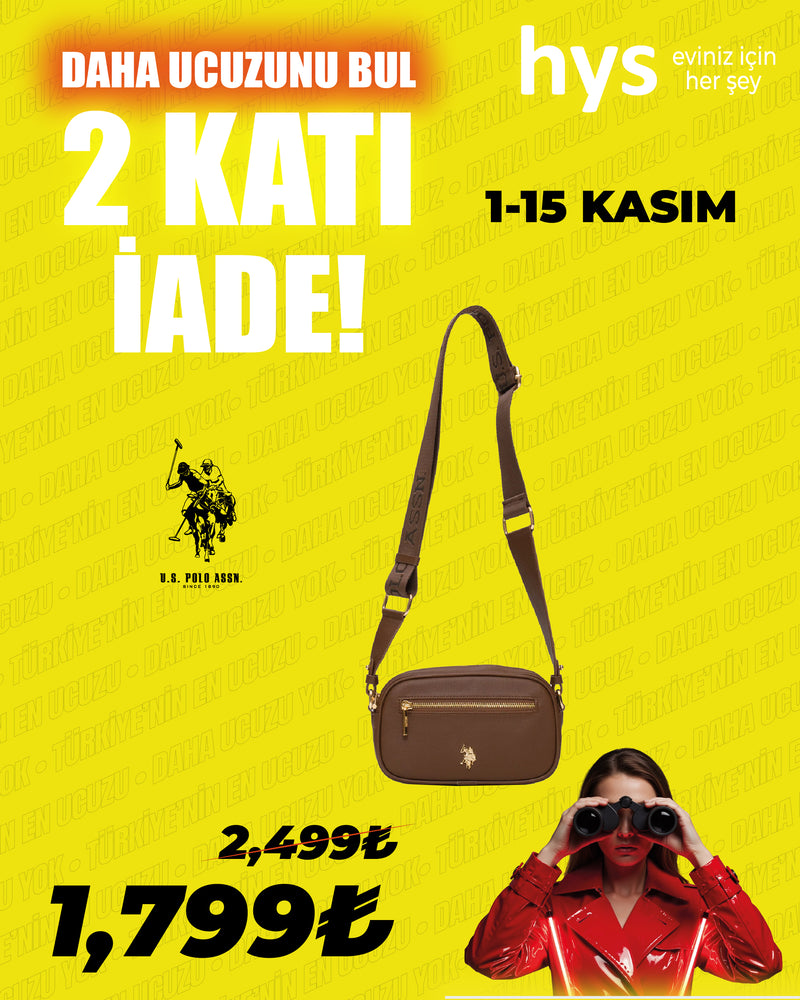 US POLO ASSN A.Kahve Kadın Çapraz Çantası