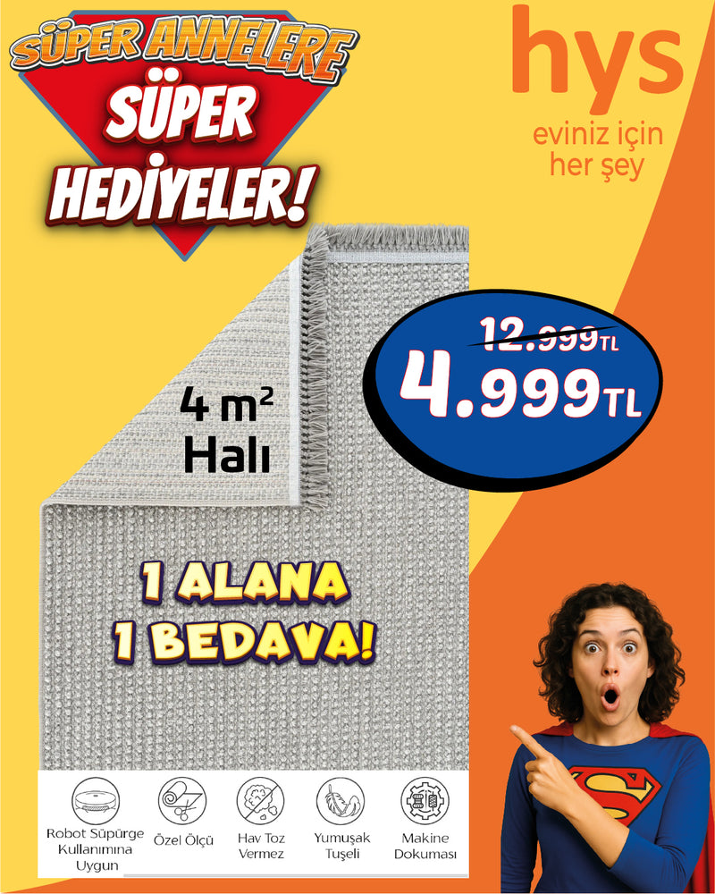 Modern Püsküllü Halı 4m2