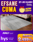 Modern Gri 6 m² Halı - Kabartma Desenli
