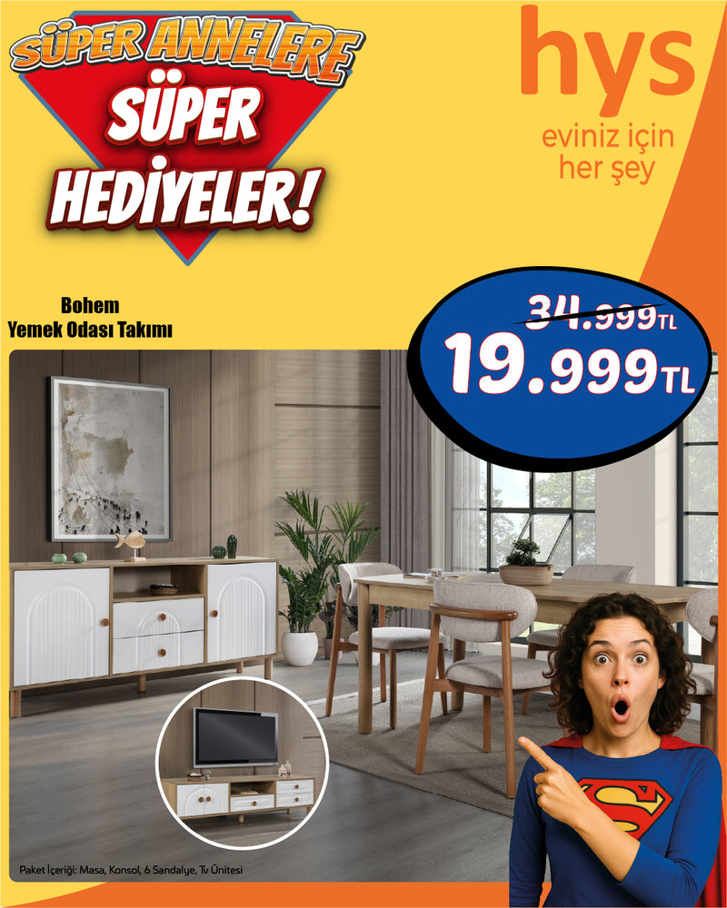 Bohem Yemek Odası Takımı