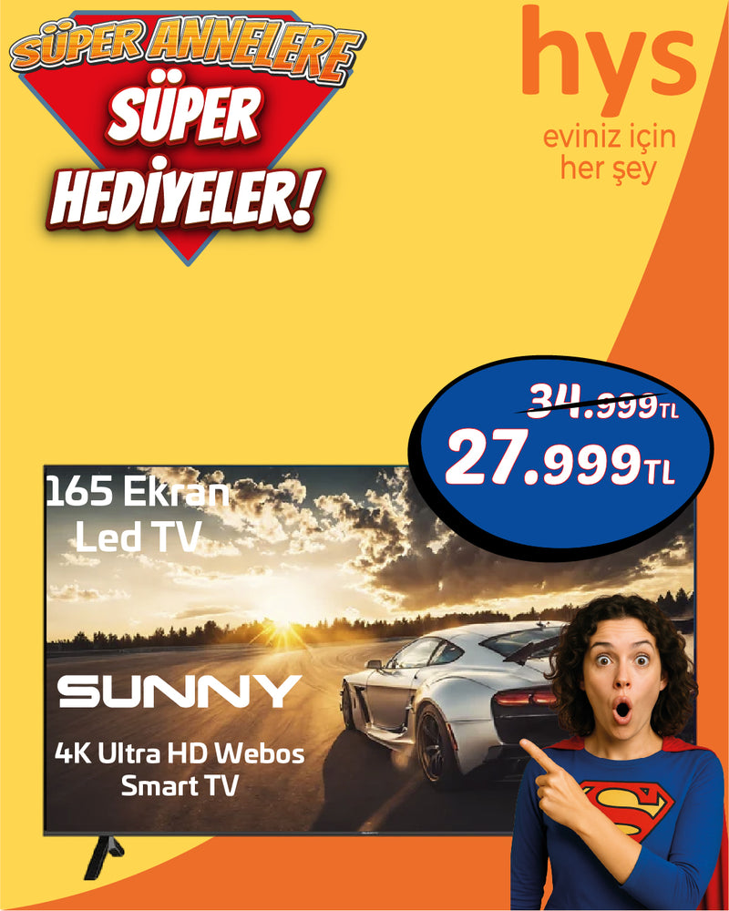 Sunny 65" SN65FMN252C-S 165 Ekran Ekran Webos Frameless Smart Led Tv